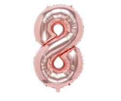 Rose Gold Number 8 Foil Balloon 40 INCH 101CM Helium Kids Adult Party Decor