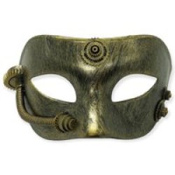 Generic Steampunk Gold Cog Masquerade Mask