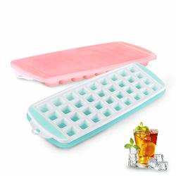 Ouddy 4 Pack Ice Cube Molds with Lids, Silicone Ice Cubes Trays