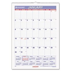 O At-a-glance O - Mthly Wall Cal. 1PPM Jan-dec Laminated 12"X17" Be we