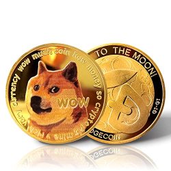 Dogecoin Coin Set 2021 Edition - 2PCS Gold Plated Doge Coin With Protective Case Hodl Cryptocurrency Coins 1OZ Gold Plated Dogecoin Token Shiba Inu