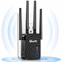 Ueevii Wifi Range Extender 1200MBPS MINI Wifi Repeater 2.4GHZ 5.8GHZ Dual Band Wi-fi Signal Booster Wireless Access Point With 4 External Antennas