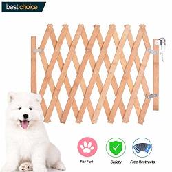 Expanding portable fence wooden screen pet clearance gate kid safety dog lawn patio garden