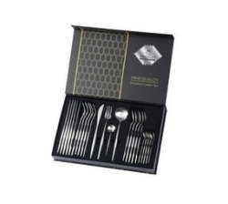 Luxury Dinner Set -24 Piece - Silver With A Key Holder