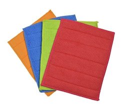 Betwoo Microfiber Dish Cloths Washcloths With Sponge Pad For Kitchen 4 Pack