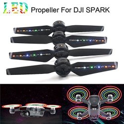 Rucan Spark LED Flash Propellers Blades Props Rechargeable For Dji Spark Drone 2PAIRS