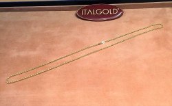 9 Carat Gold Silver- Belcher - Rolo' Necklace Cm 60