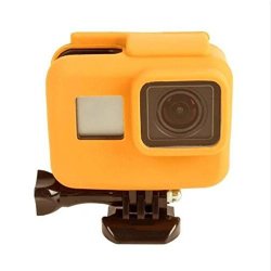 Sodial R For Gopro Hero 5 Soft Silicone Case Cover Side Frame Protective Housing Case For Go Pro HERO5 For Action Camera Accessories Orange