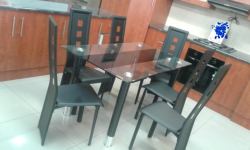 Dining Suite Dinette Set 7 Piece-leather Chairs