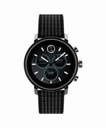 Movado Connect 2.0 Unisex Powered With Wear Os By Google Stainless Steel And Black Velcro Fabric Smartwatch Color: Black Model: 3660031