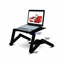 18.89" Laptop Stand Adjustable Aluminum Laptop Stand Foldable Ergonomic Laptop Stand Riser With Cooling Vents &removable Mouse Pad Compatible Holder For Apple Macbook Air All Notebooks-black