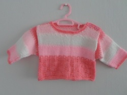 Baby Jersey Pink And White Stripes 3 - 6 Mths