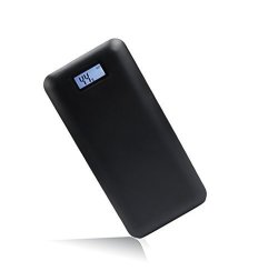 Dual USB 20000MAH Compact Portable Charger 18650 Batteries Portable Power Bank Charger Box For Iphone 7 6 6S Plus 5S Ipad Samsung Black