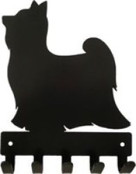 Yorkshire Terrier Key Rack & Leash Hanger 5 Hooks Black