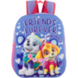 Paw Patrol 3D Girl Backpack 29CM Assorted Item - Supplied At Random