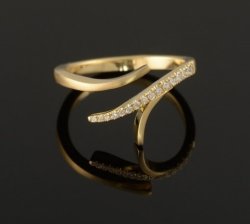 {certified} Extraordinary Split Design 18k White Or Yellow Gold Diamond Ring