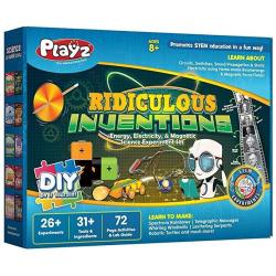 EWarehouse Playz Ridiculous Inventions Science Kits For Kids - Energy Electricity & Magnetic Experiments Set - Build Electric Circuits Motors Telegraphic Messages Robotics Compasses Switches