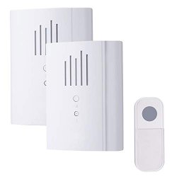 Wireless Doorbell Chime Waterproof Door Bell Chime Kit Operating At 1300 Feet 16 Chimes Diy Name Plate Suitable For Home Office Classroom 98190X2+90022