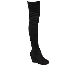 thigh high wedge heel boots