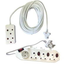 Adaptec 7 Way Multi Plug Power Adaptor & 15M Extension Cord With A 2-WAY Multiplug