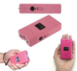 Stun Gun For "the Ladies" Pink Fit In Hand Model. Super Voltage Self Protection.