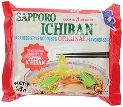Sapporo Ichiban Ramen Noodles Original 3.50 Ounce Pack Of 24