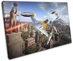 Bold Bloc Design - Star Wars Battlefront 2 Gaming 45X30CM Single Canvas Art Artwork Print Box Framed Picture Wall Hanging - Hand Made In