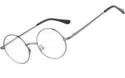 Agstum Retro Round Prescription Ready Metal Eyeglass Frame Small Size Black
