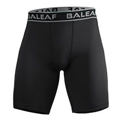 Baleaf Men's Fitness Workout Running Compression Shorts Black Size XL
