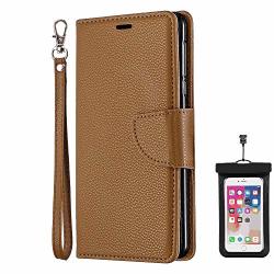 Samsung Galaxy A20 Flip Case Cover For Samsung Galaxy A20 Leather Extra-protective Business Mobile Phone Cover Card Holders Kickstand With Free Waterproof-bag Fashion