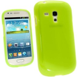 Igadgitz Green Glossy Durable Crystal Gel Skin Tpu Case Cover For Samsung Galaxy S3 III MINI I8190 Android Smartphone Cell Phone With Screen Protector