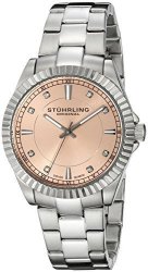 Stuhrling Original 408L.12114 Marine Swiss Quartz Crystals Pink Dial Watch