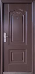 Entry Door High Security Steel With Frame Prehung 2 Panel Powder Coated Brown Left Hand Opening OPEN-IN-W860XH2050MM