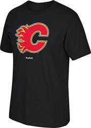 Nhl Calgary Flames Men's "jersey Crest" Tee Medium Black