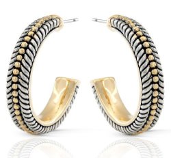 Jankuo Jewelry Two Tone Antique Style Half Semi Hoop Earrings