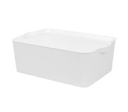 Venus Medium Storage Box Cool Grey With White Lid