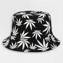 Black And White Cannabis Bucket Hat