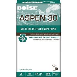 Aspen 30 Legal Size 30% Recycled Copy Laser Inkjet Printer Paper 8 1 2 X 14 Inch 20 Lb. Density 92 Bright White Sfi Certified Ream 500 Total Sheets 054904