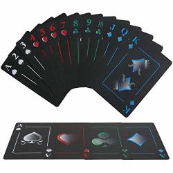 Joyoldelf Creative Playing Cards Plastic Pvc Waterproof Poker Deck Of Cards With Black Backing In Box For Cardistry Magic Trick And Party