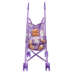 Baby Doll & Stroller Toy Set- Purple