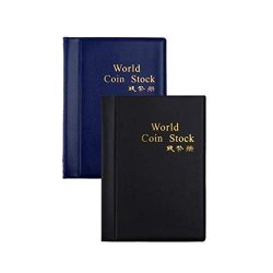 Bestzy Pack Of 2 Coin Collectors Collecting Album Coin Holders Coin Collectors Booklet Collection Storage Coin Book