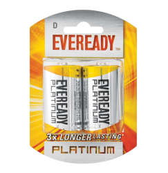 Eveready Platinum D Alkaline Batteries 2-PACK