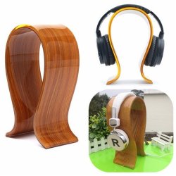 Gorgeous Wooden U Grain Headphone Earphone Headset Holder Hanger Stand