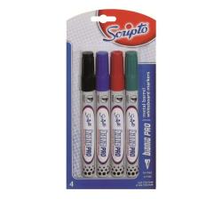 Bionic Pro Whiteboard Markers - Bullet Point - Metal - 4 Assorted Colours