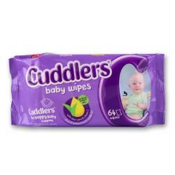 Cuddlers Baby Wipes 64 Pack - With Aloe Vera And Vitamin E
