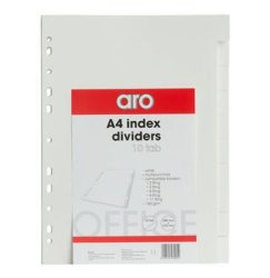 A4 File Dividers White Board 10 Tab