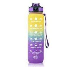 Motivational Water Bottle - 1 Litre - Purple