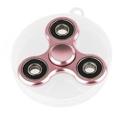 Lux Accessories Metallic Pink Trendy Party Favor Tri Fidget Spinner Hand Spinner