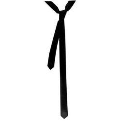 New Mens Solid Black Retro Skinny Necktie 1.5" Tie