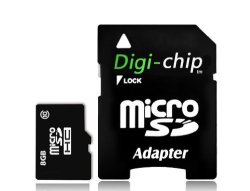 Digi-chip 8GB Class 10 High Speed Micro-sd Memory Card For Blackberry 9720 Q5 Onyx II 2 Torch 9860 Dakota Monza Torch Bold 9790 And Bold 9780 Cell Phone